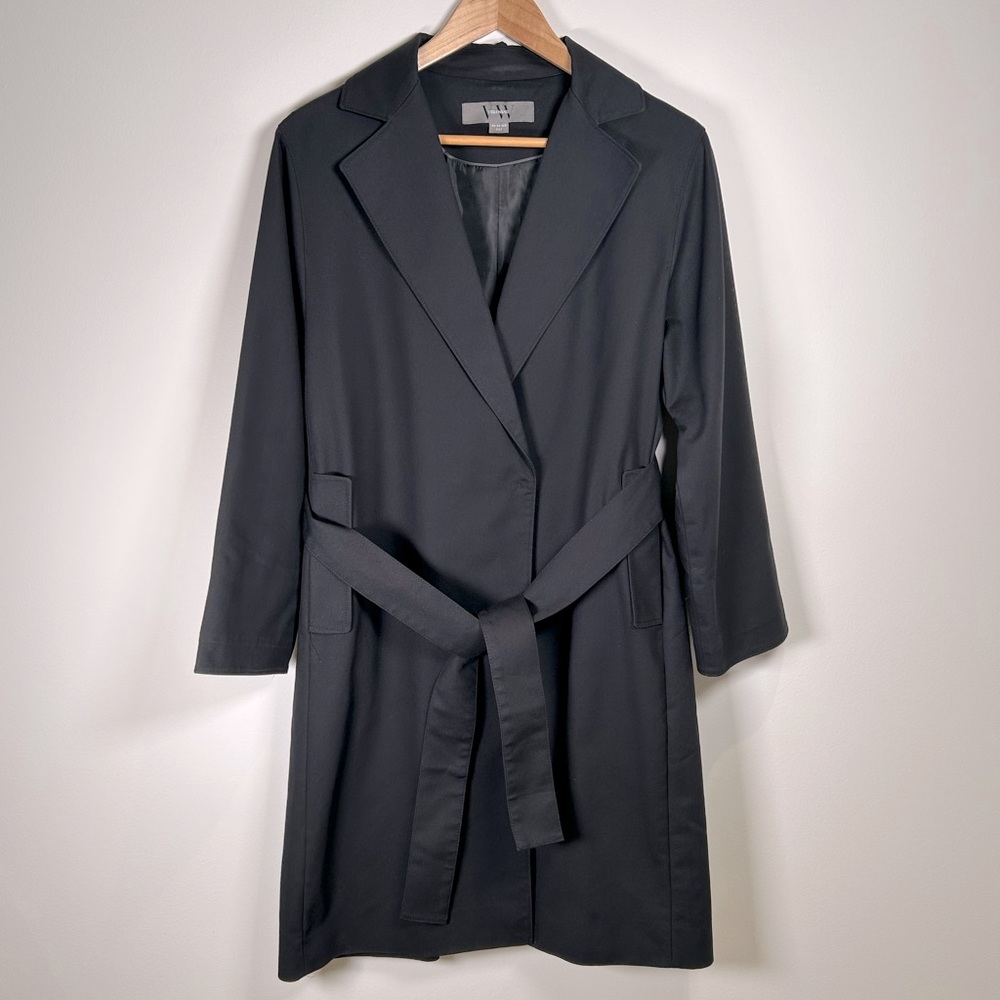 Vera Wang - Trench Coat Elegant Black Outerwear